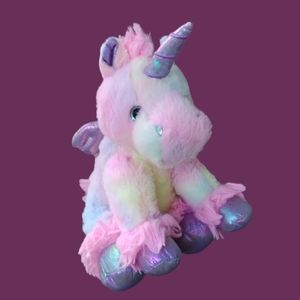 ✓Kelly Toy Fantasy Pets Unicorn Pegasus Plush Multicolor Stuffed Animal Toy 13in